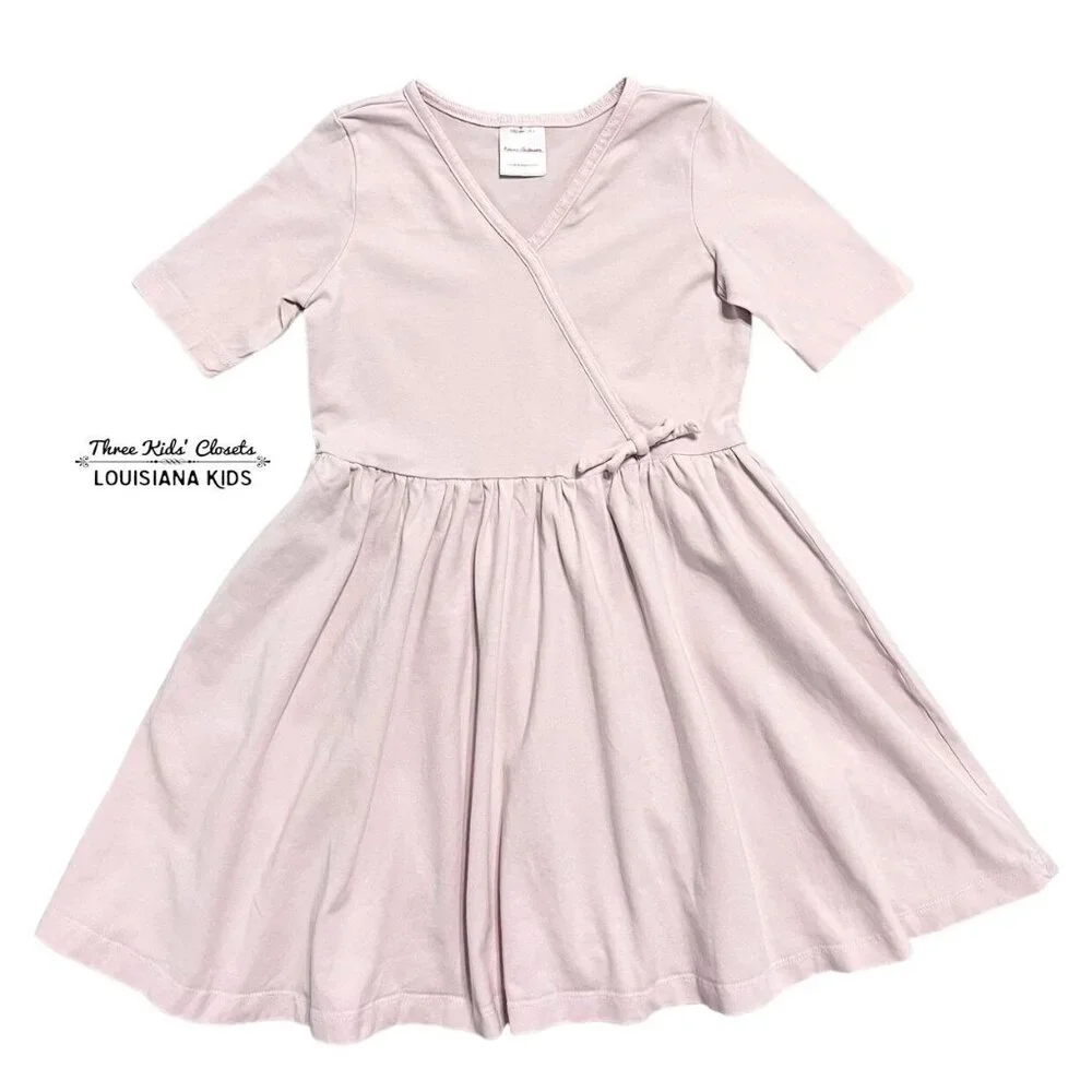 Hanna Andersson Sz 100 (4) Pink Wrap Twirl Dress